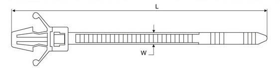 Prolock เคเบิ้ลไทร์แบบหัวลูกศร โปรล็อก Push mount cable ties 7.5 นิ้ว แพ็ค 30 ชิ้น สีขาว