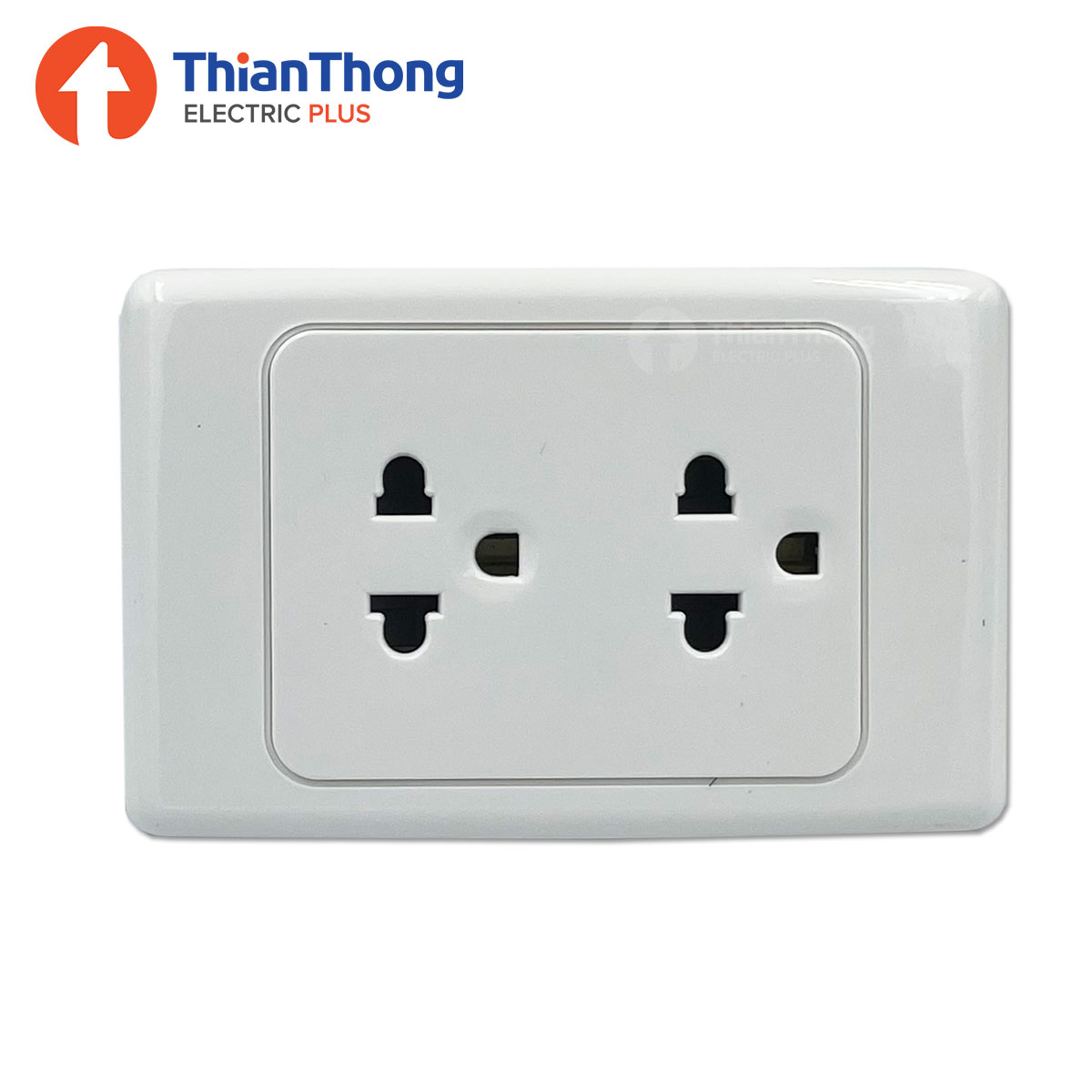 Clipsal / Schneider เต้ารับคู่ 3 ขา พร้อมม่านนิรภัย และฝา 16A 220V ชไนเดอร์ (คลิปเซล) Twin Socket with Shutter 2426UES2 SERIES 2000