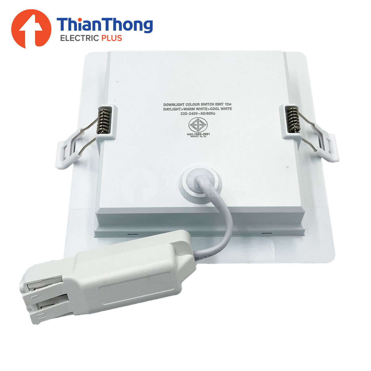 LAMPTAN โคมไฟดาวน์ไลท์ เหลี่ยม 3 แสงในโคมเดียว แลมป์ตั้น LED Downlight Color Switch EMIT Square 4.5" 12W