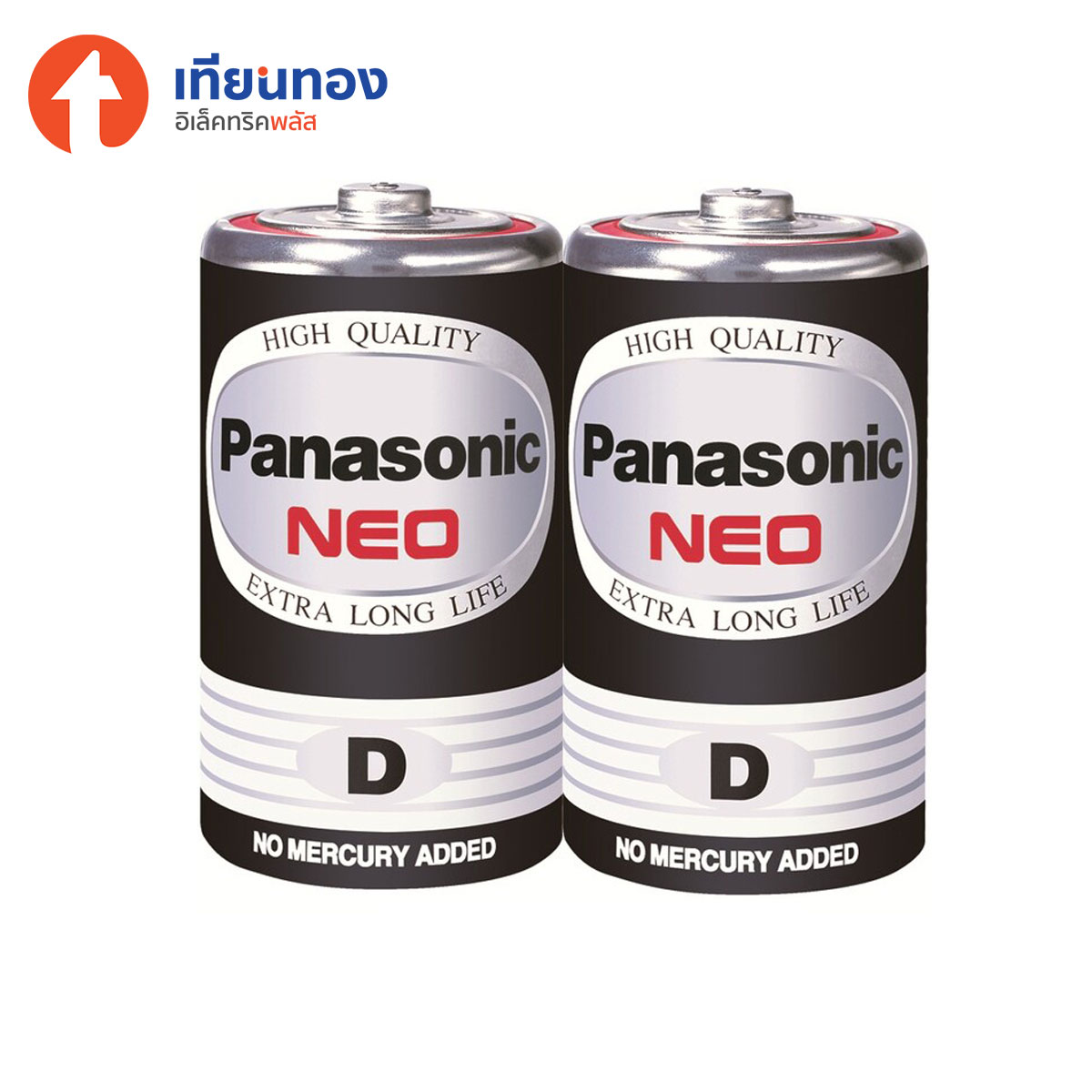 Panasonic ถ่านไฟฉาย แมงกานีส Size D x 2 สีดำ Panasonic Neo Battery R20NT/2SL แพ็ค 2 ก้อน