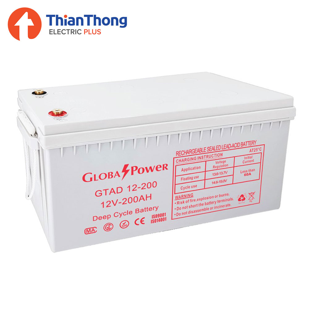 Global Power แบตเตอรี่โซล่าเซลล์ โกลบอล เพาเวอร์ Deep Cycle Solar Battery 12V 200AH GTAD12-200
