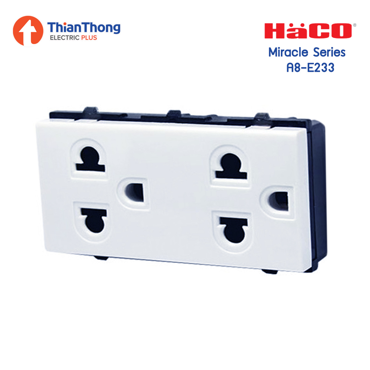 HACO เต้ารับคู่ มีกราวด์ ฮาโก้ Curve A8-E233 HACO เต้ารับคู่ มีกราวด์ ฮาโก้ Curve A8-E233