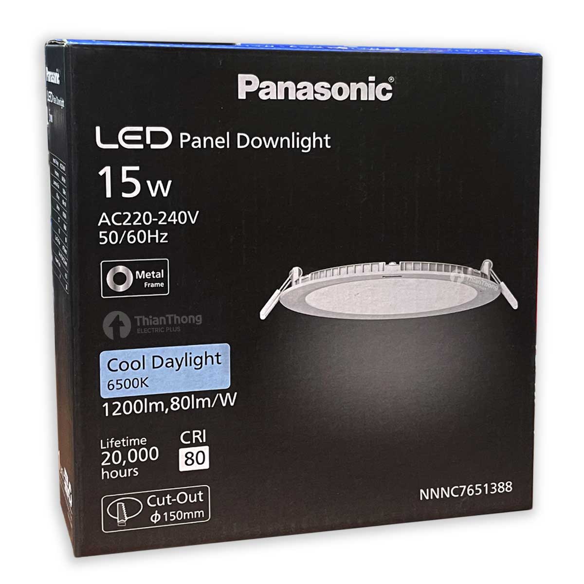 Panasonic โคมไฟดาวน์ไลท์ พานาโซนิค Downlight LED หน้ากลม ขนาด 5 นิ้ว 12W Panasonic โคมไฟดาวน์ไลท์ พานาโซนิค LED Panel Downlight 15W
