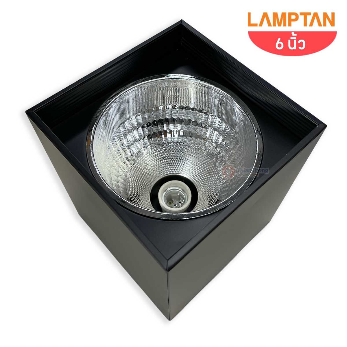 Lighting Plus โคมไฟดาวน์ไลท์ติดลอย ทรงกระบอกกลม 4 นิ้ว Downlight Round Black สีดำ STW-RB-4 Lamptan โคมไฟดาวน์ไลท์ติดลอย ทรงเหลี่ยม กลม สีดำ 4 นิ้ว 6 นิ้ว Downlight Fixture รุ่น Common