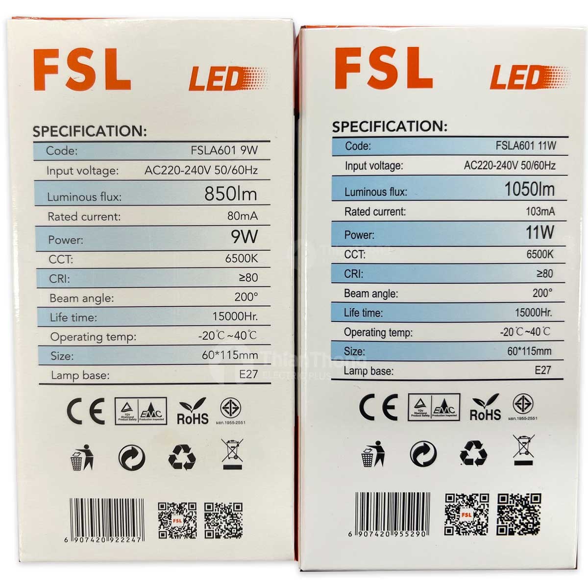 FSL หลอดไฟ LED Bulb เอฟเอสแอล 9W แสงขาว
