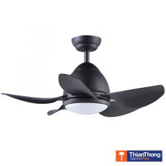 Starlight พัดลม ดีไซน์ ติดเพดาน 5 ใบพัด ABS พร้อมไฟ LED ขนาด 33 นิ้ว Design Ceiling Fan 33" with LED สีดำทรายด้าน CT33501-LED-SB