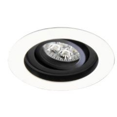 โคมไฟ Downlight ดาวน์ไลท์ฮาโลเจน MR16 หน้ากลม ดำขอบขาว ปรับมุม TSL-6-W-568