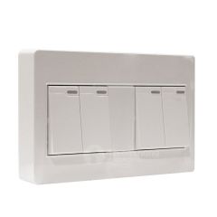 HACO สวิตช์ 1 ทาง 4 ช่อง ฮาโก้ แบบติดลอย M4N-S41