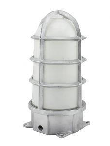 โคมไฟ หัวเสา ทรงกรงนก ขั้ว E27 โหละหล่อพ่นสี สีเงิน Silver กระจกขุ่น STW24