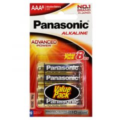 Panasonic ถ่านอัลคาไลน์ AAA (แพ็ค 8 ก้อน) พานาโซนิค Alkaline Battery LR03T/8B