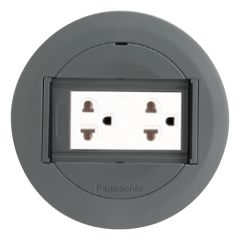 Panasonic เต้ารับฝังพื้นแบบเรียบพร้อมเต้ารับคู่กราวด์ พานาโซนิค Pop Up floor outlet duplex DU-81931HT9