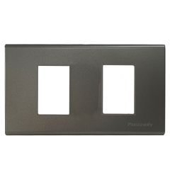 Panasonic ฝา 2 ช่อง พานาโซนิค WEG 6802MH Metallic Gray Full-Color Wide Series ราคาส่ง