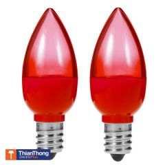 หลอดไฟทรงจำปาเล็ก ไฟศาลเจ้า เจ้าที่ LED สีแดง E12 (แพ็คคู่) RED