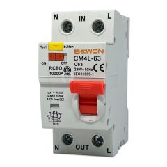 Bewon เมนต์เซอร์กิต เบรกเกอร์กันดูด บีวัน RCBO CM4L-63 (1P+N) 2P 63A