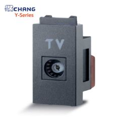 Chang เต้ารับโทรทัศน์ 75 โอห์ม TV Plug ตราช้าง รุ่น PCH-905C-BK Y-Series สีดำ