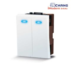 Chang สวิทซ์ทางเดียว มีพรายน้ำ ตราช้าง รุ่น S-611C iModern สีดำ