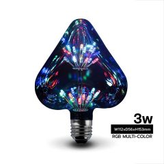 HIET หลอดไฟ LED RGB หัวใจ เปลี่ยนได้หลายเฉดสี ไฮ-เอท LED RGB Bulb 3W E27 (MTX-AX110)