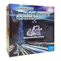 Link Lan Cable สายแลน สายสัญญาณข้อมูล CAT5e UTP Enhanced Cable,CMR White (100m/Box) US-9015-1