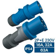 Mennekes ปลั๊กตัวผู้ ปลั๊กพาวเวอร์ 16A 32A 63A 230V, 3Pin, (2P+E) Industrial plugs (Power Plug) รุ่น New PowerTop Xtra (IP54)