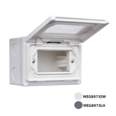 Panasonic ฝากันน้ำ พร้อมหน้าต่าง PVC พร้อมกล่องลอย พานาโซนิค WeatherProof Plate with Soft Cover Window รุ่น WEG8973SW, WEG8973LH