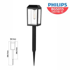 Philips โคมปักดิน ไฟทางเดิน โซล่าเซลล์ Essential SmartBright Solar Decorative รุ่น BGS015 LED/730 T5