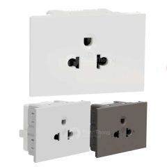 Schneider เต้ารับเดี่ยว 3 ขา 2P + E พร้อมม่านนิรภัย ชไนเดอร์ Universal Single Socket-outlet 3 Pin M3T426UST_WE, M3T426UST_GY, M3T426UST_BK, รุ่น AvatarOn A