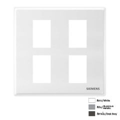 Siemens ฝา 4 ช่อง ซีเมนส์ 4 Module Cover Plate and Frame รุ่น Delta Relfa 120 Series 5UH2222-4PC