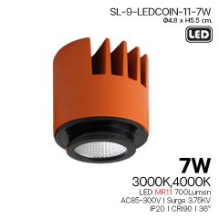 โคมดาวน์ไลท์ โคมฝังฝ้า ขอบขาว-ดำ MR11 GU5.3 Recessed Downlight รุ่น ERIS / SLP-6-ERIS-11-0-BK-G5.3