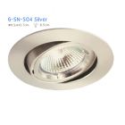 โคมไฟ Downlight ดาวน์ไลท์ฮาโลเจน MR16 กลม หน้าเงิน แบบปรับได้ 6-SN-504