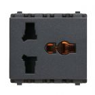 Philips เต้ารับสากล ยูนิเวอร์แซล ฟิลิปส์ รุ่นลีฟ LeafStyle Universal socket Black สีดำ