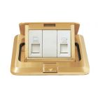Siemens กล่อง ป๊อป-อัพ ฝังพื้น สำหรับโทรศัพท์และแลน Cat 5e สีทอง ซีเมนต์ Pop-up for information socket - Gold