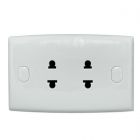 SCHNEIDER เต้ารับคู่ 2 ขา พร้อมม่านนิรภัย 16A 250V ชไนเดอร์ (คลิปเซล) TWIN SOCKET WITH SHUTTER E426UST2 S-CLASSIC