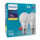 Philips หลอดไฟฟิลิปส์ LED Bulb Essential 11W (แพ็คคู่) Value Pack