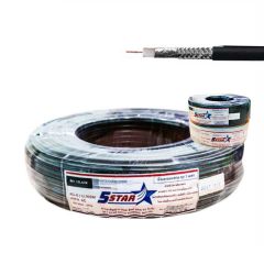5Star สายนำสัญญาณ RG6 - CCTV 100B/AC, 100W/AC 168 เส้น ชีลด์ 95% สำหรับใช้ภายในอาคาร 100m. สีดำ, สีขาว