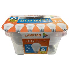 Lamptan LED Bulb หลอดไฟ แลมป์ตัน E27 7W Daylight Pack 6 with Box