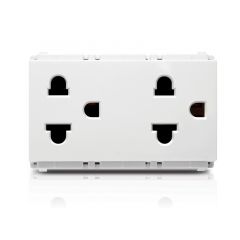 Philips เต้ารับคู่แบบมีสายดิน และม่านนิรภัย ฟิลิปส์ รุ่นลีฟ LeafStyle Duplex 2P+E US-EU Socket