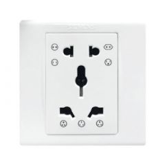 Siemens เต้ารับสากล 2+3 pin มีกราวด์และม่านนิรภัย Grounding universal socket 2+3 pin flat and round with safety shutter