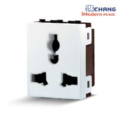 Chang ปลั๊กกราวเดี่ยว 3 ขา (มีม่านนิรภัย) ตราช้าง รุ่น PG-818 iModern