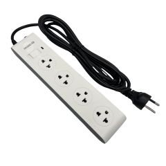 HACO ปลั๊กพ่วง 1 สวิตช์ 4 ช่องเสียบ ฮาโก้ Power strip 4 outlets 1 switch Extension Cord สาย 3 เมตร สีขาว EJ-S4E/3