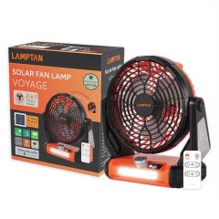 Lamptan พัดลม - ไฟฉาย พลังงานแสงอาทิตย์ พร้อม USB Power Bank แลมป์ตั้น Solar Fan Lamp รุ่น Voyage