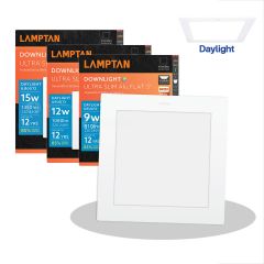 Lamptan ดาวน์ไลท์ เหลี่ยม แลปม์ตั้น LED Panel Downlight Square 6" 9W Daylight / Warm White