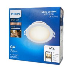 Philips Wiz โคมไฟดาวน์ไลท์อัจฉริยะ ปรับแสงขาว-วอร์ม 9W ฟิลิปส์ วิซ WiZ White Ambiance Downlight 4 นิ้ว 9W