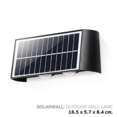 โคมไฟติดผนัง โคมไฟภายนอก โซล่าเซลล์ 4W SLP SolarWall OutDoor Wall Lamp 4W30K-WASH แสงเหลือง