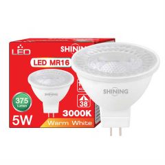 Toshiba Shining หลอดไฟ โตชิบา ชายนิ่ง LED MR16 GU5.3 12V 5W 3000K