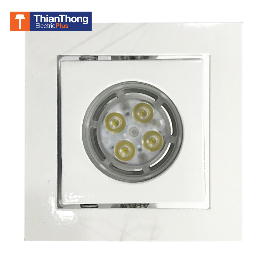 โคมไฟ Downlight ดาวน์ไลท์ฮาโลเจน MR16 สีขาว หน้าเหลี่ยม รุ่น 6-W-507