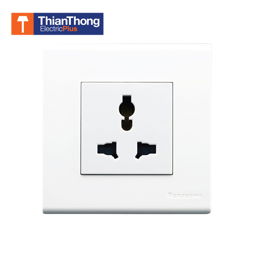 Panasonic เต้ารับนานาชาติ พร้อมฝา 3&times;3 พานาโซนิค Universal receptacle with cover WEBP1041W