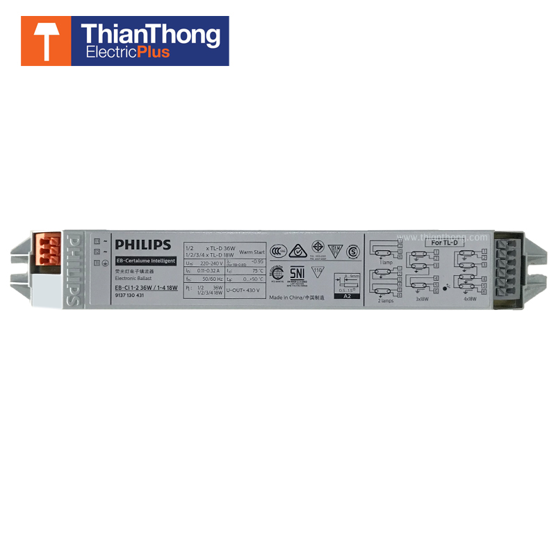Philips บัลลาสต์อิเลคทรอนิกส์ Electronic Ballast ฟิลิปส์ EB-Ci TLD สำหรับหลอดไฟ T8