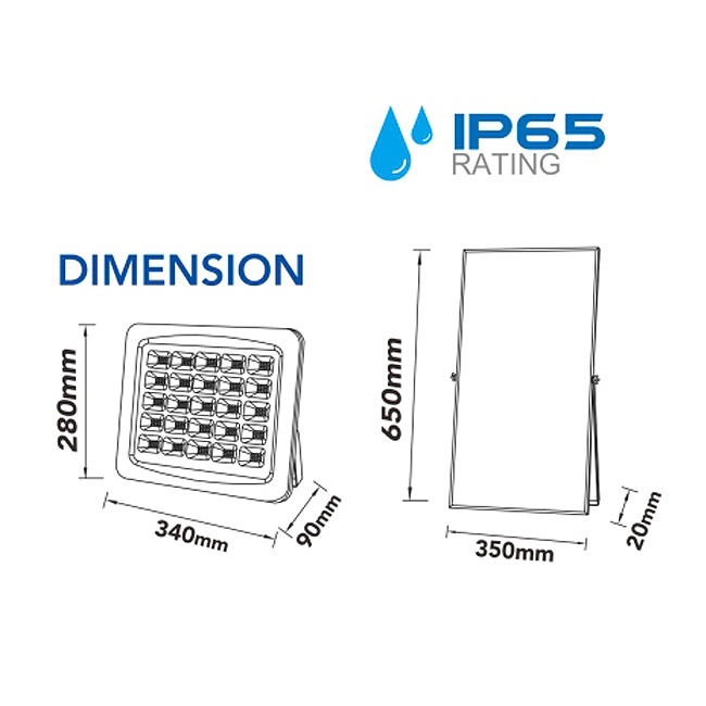 Modi สปอร์ตไลท์ โซล่าเซลล์ โมดิ Flood Light Solar Cell 300W Daylight MD-PT77300LY Modi สปอร์ตไลท์ โซล่าเซลล์ โมดิ Flood Light Solar Cell 300W Daylight MD-PT77300LY