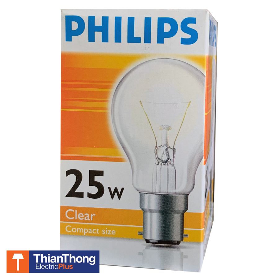 Philips Incandescent Lamp หลอดฟิลิปส์ใส หลอดไส้ ขั้วเขี้ยว B22 25W