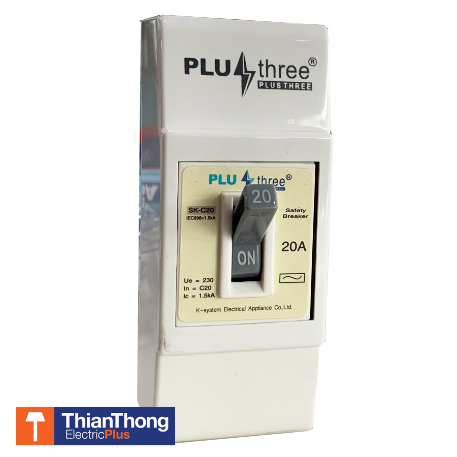Plusthree Safety Breaker เซฟตี้เบรกเกอร์ พลัสทรี 2P+E พร้อมกล่องเบอร์เกอร์ Plusthree Safety Breaker เซฟตี้เบรกเกอร์ พลัสทรี 2P+E พร้อมกล่องเบอร์เกอร์